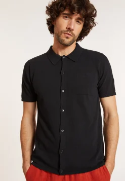 Maison Montagut Chemise Manches Courtes En Coton Brosse - Dominique><noscript><img width=