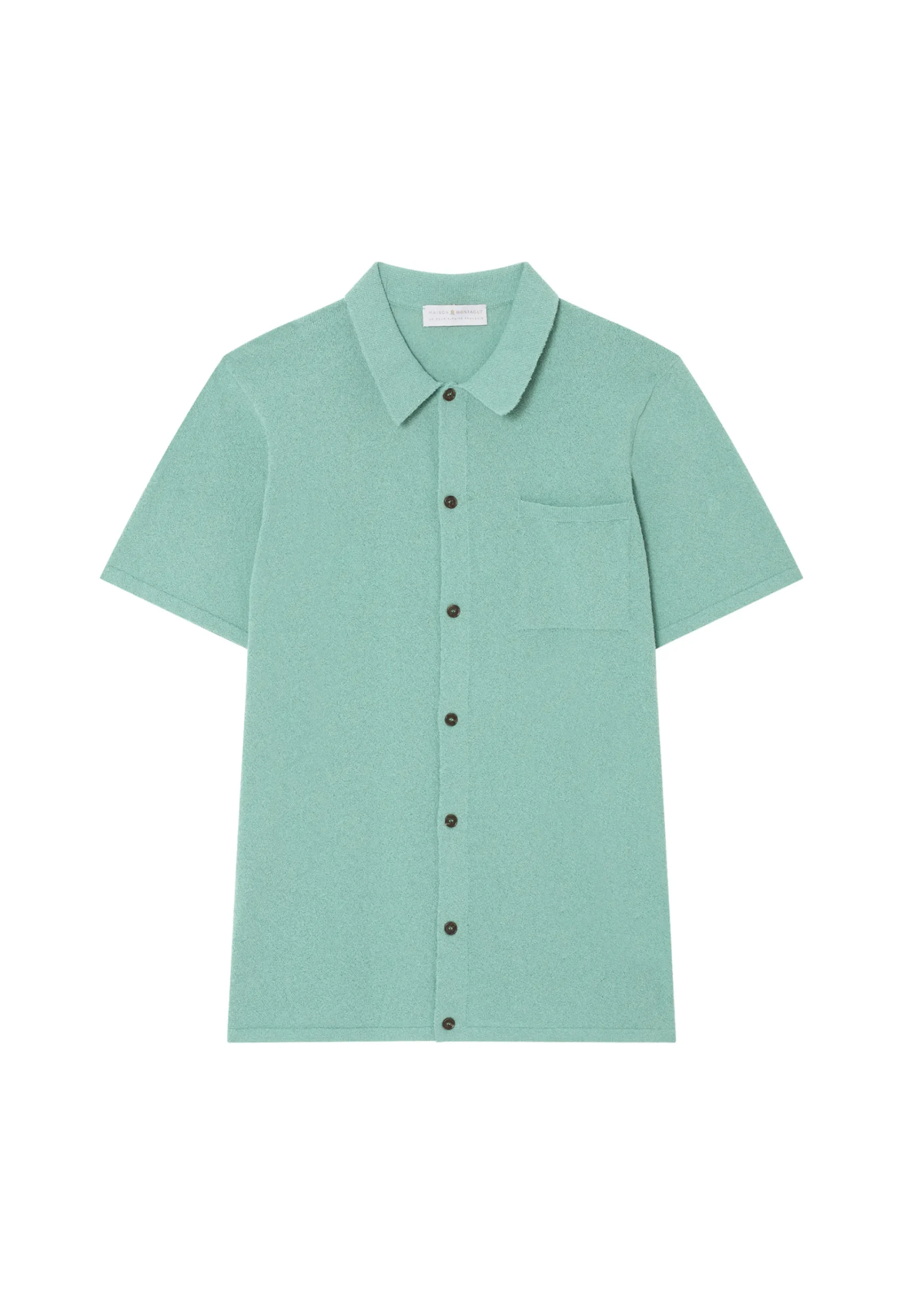 Maison Montagut Chemise Manches Courtes En Coton Brosse - Dominique>Homme Chemises