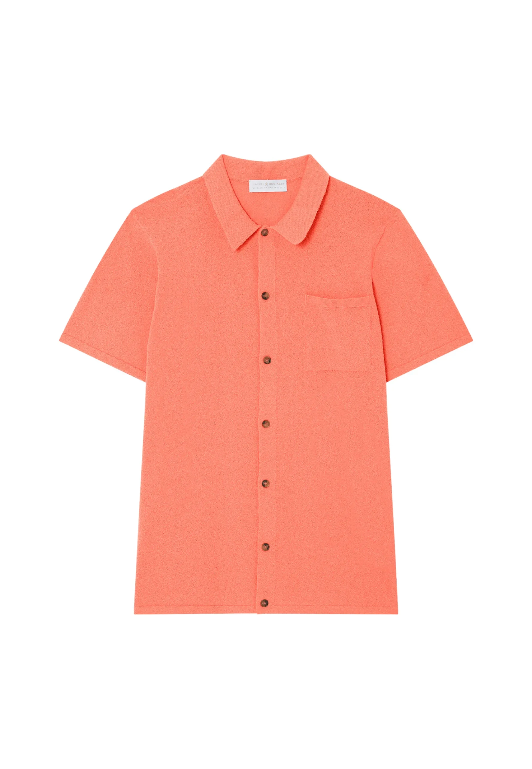 Maison Montagut Chemise Manches Courtes En Coton Brosse - Dominique>Homme Chemises