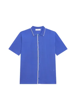 Maison Montagut Chemise Manches Courtes En Fil Lumiere - Roman>Homme Chemises