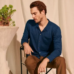 Maison Montagut Chemise Manches Longues En Lin Cachemire - Bazar>Homme Chemises