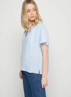 Maison Montagut Chemisier Col Tunisien En Lin - Tonnie><noscript><img width=