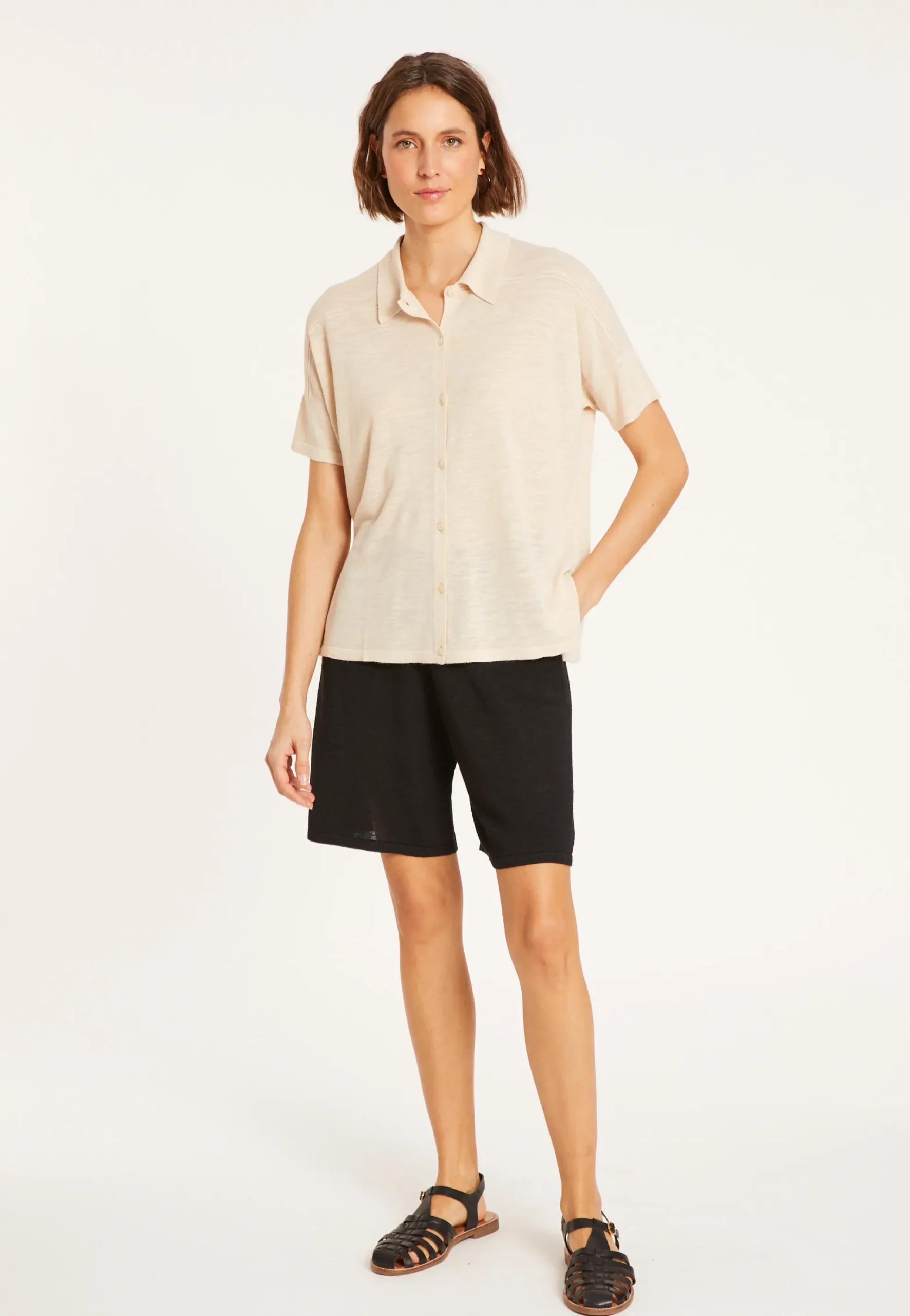 Maison Montagut Chemisier En Lin Flamme - Pablito>Femme Chemisiers