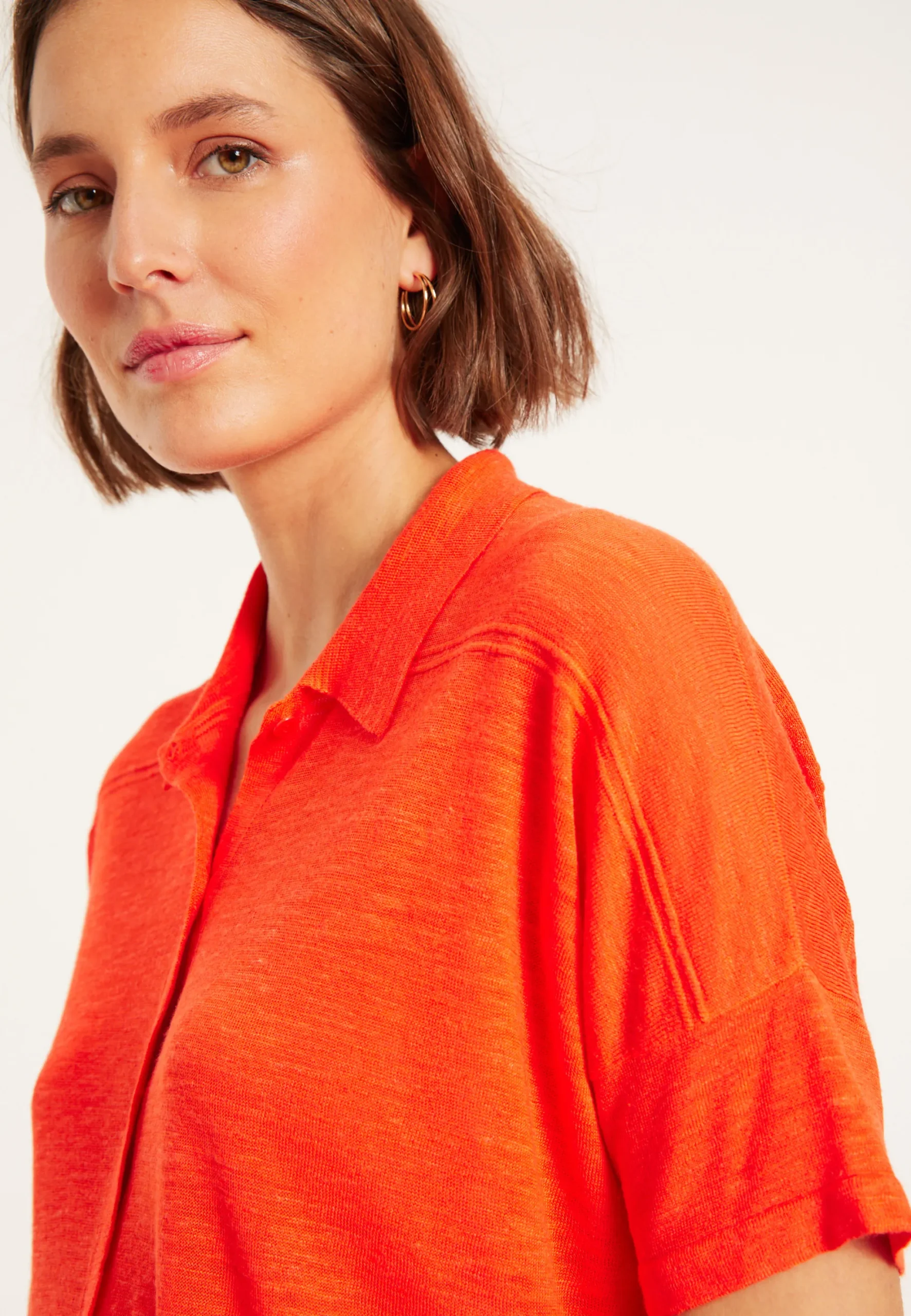 Maison Montagut Chemisier En Lin Flamme - Pablito>Femme Chemisiers