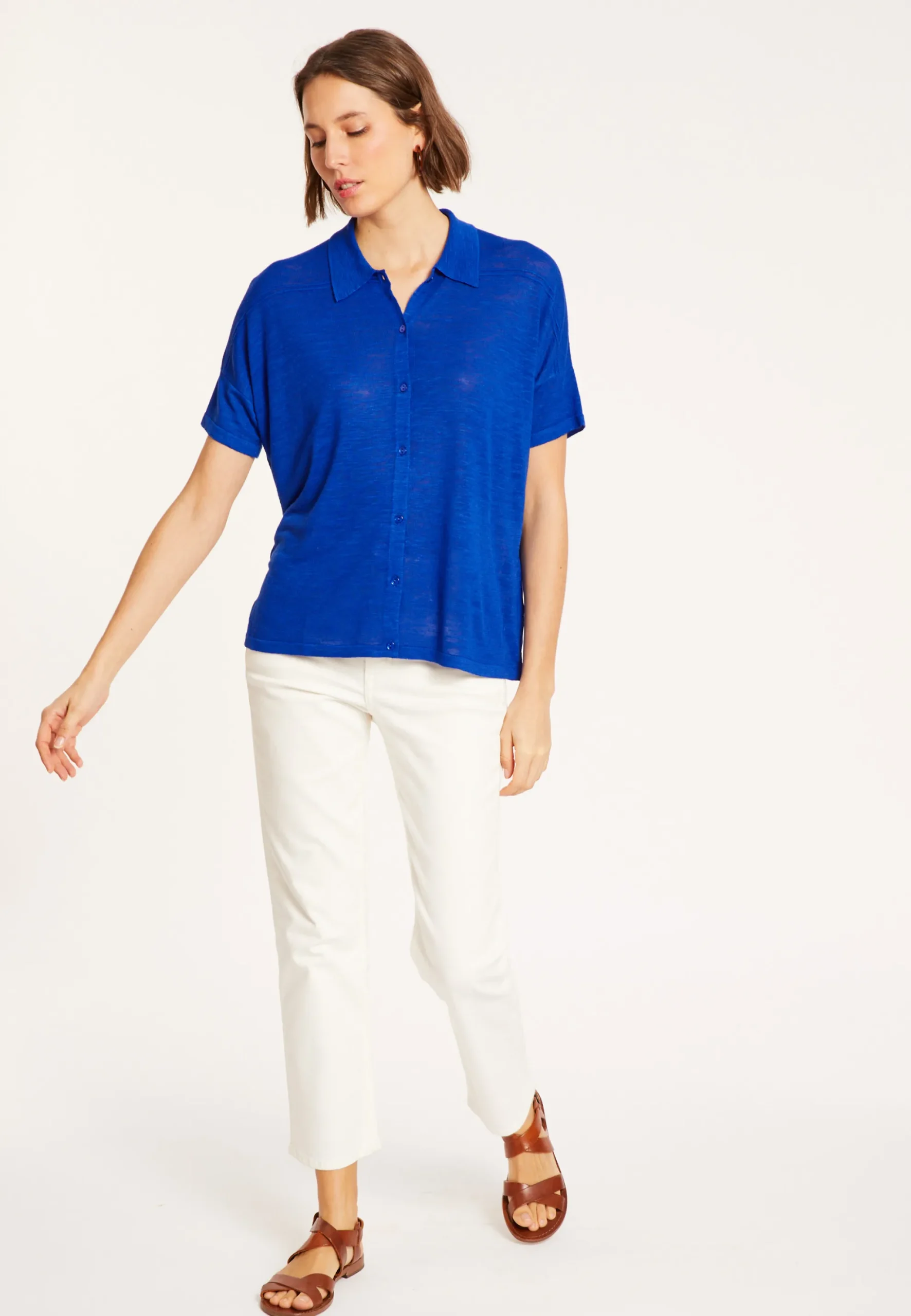 Maison Montagut Chemisier En Lin Flamme - Pablito>Femme Chemisiers