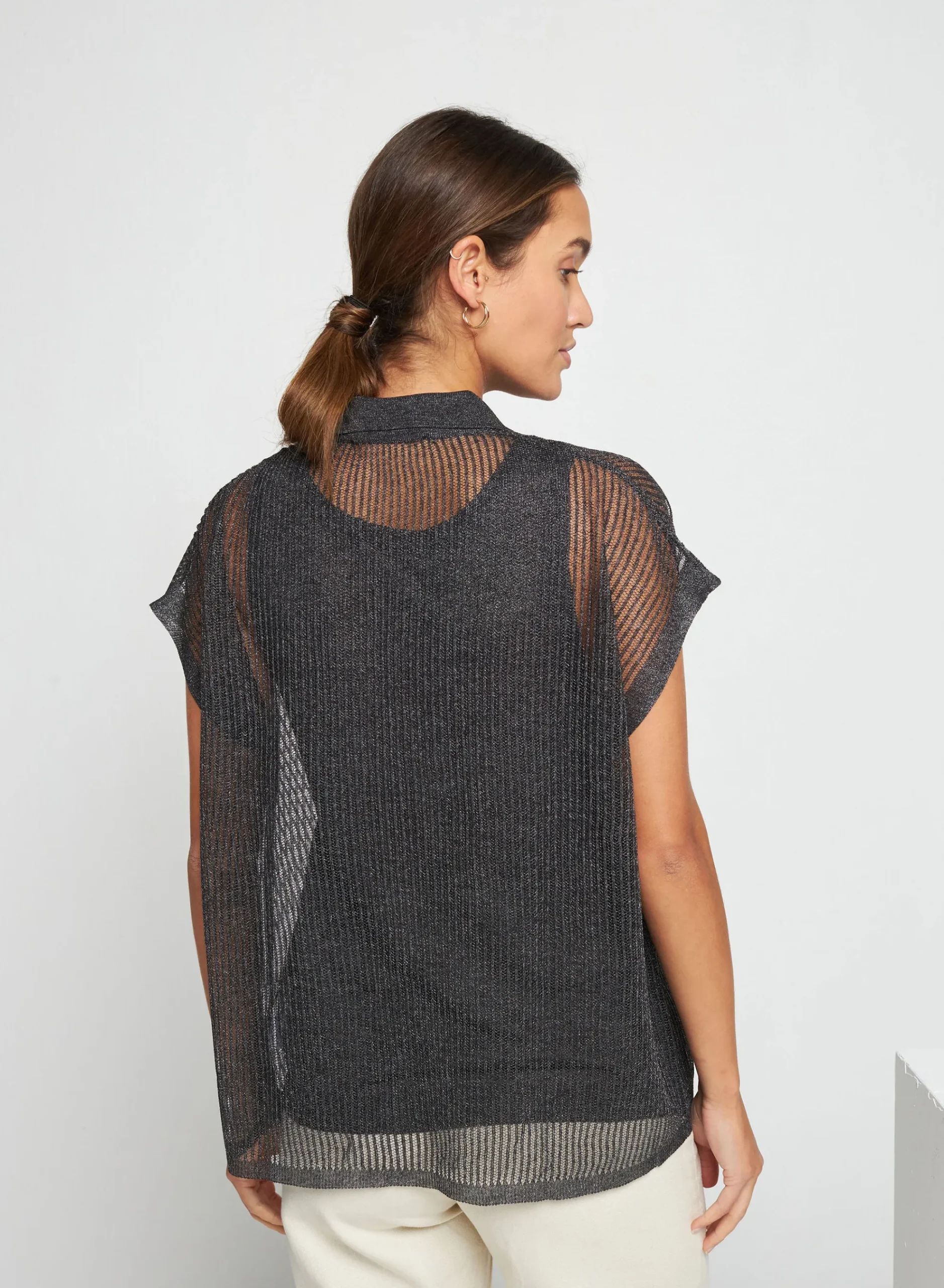 Maison Montagut Chemisier Manches Courtes Effet Irrise - Stacy>Femme T-Shirts