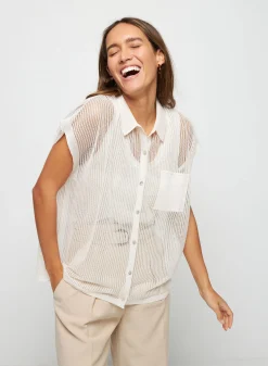 Maison Montagut Chemisier Manches Courtes Effet Irrise - Stacy><noscript><img width=