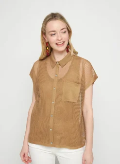 Maison Montagut Chemisier Manches Courtes Effet Irrise - Stacy><noscript><img width=