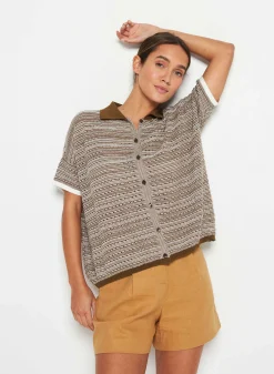 Maison Montagut Chemisier Manches Courtes En Coton Bio - Sierita><noscript><img width=