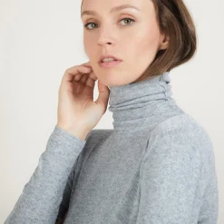 Maison Montagut Col Roule En Bambou Cachemire - Bianca><noscript><img width=