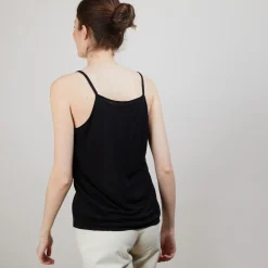 Maison Montagut Debardeur A Fines Bretelles En Lin Flamme - Bajah><noscript><img width=