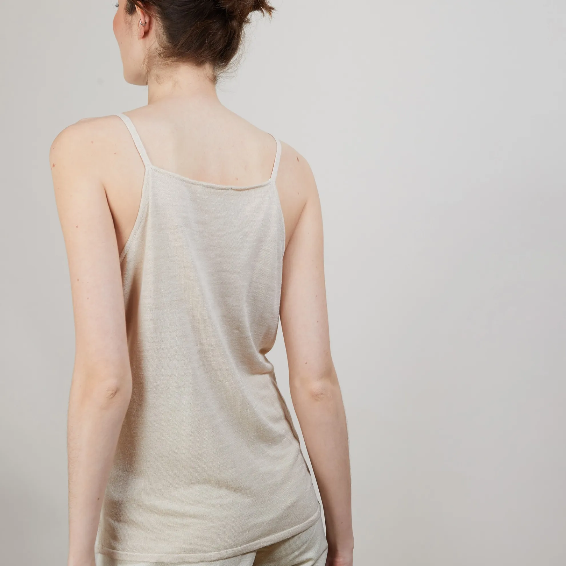 Maison Montagut Debardeur A Fines Bretelles En Lin Flamme - Bajah>Femme Débardeurs