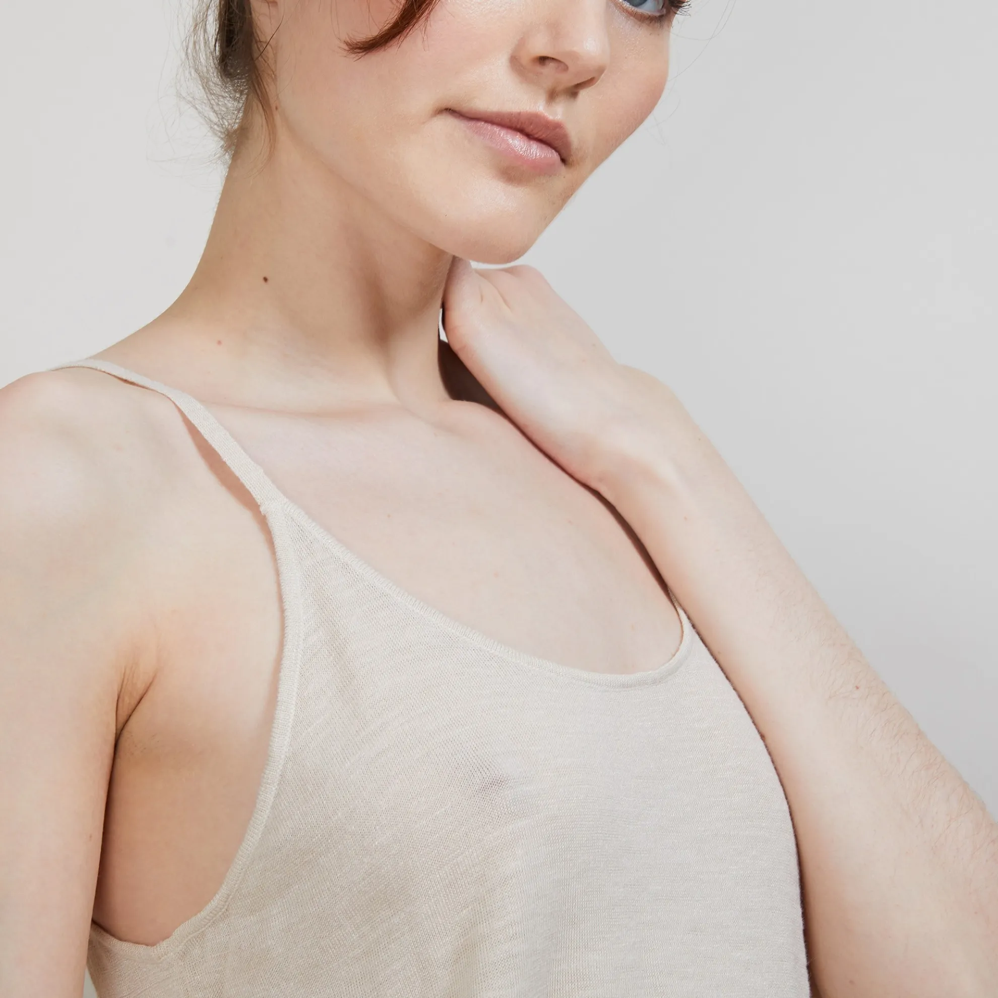 Maison Montagut Debardeur A Fines Bretelles En Lin Flamme - Bajah>Femme Débardeurs