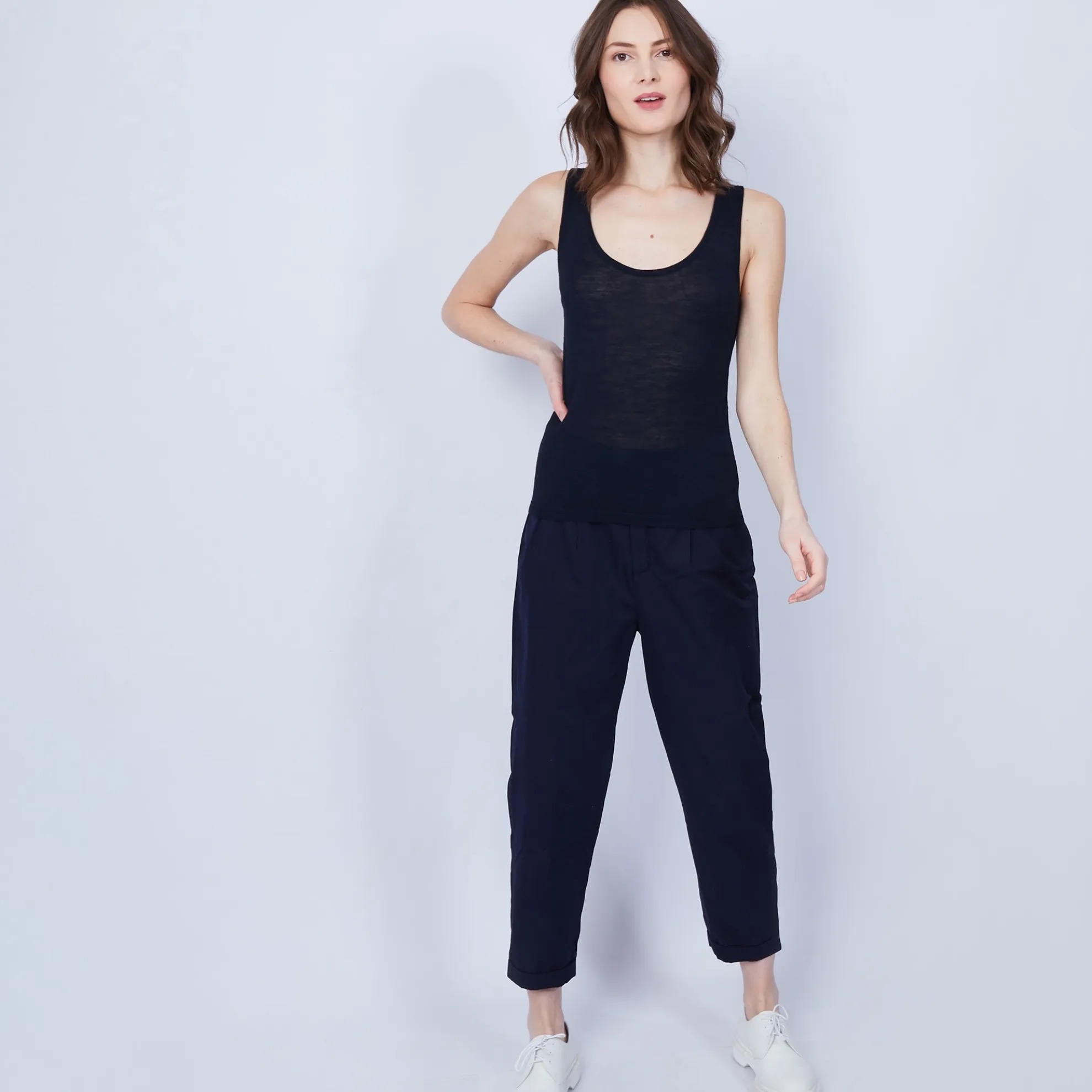 Maison Montagut Debardeur Col Rond En Lin Flamme - Java>Femme T-Shirts