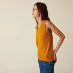 Maison Montagut Debardeur Col V A Point Jersey En Laine Merinos - Atta><noscript><img width=