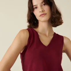 Maison Montagut Debardeur Col V A Point Jersey En Laine Merinos - Atta><noscript><img width=