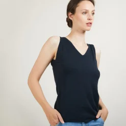 Maison Montagut Debardeur Col V En Laine - Blanchette><noscript><img width=