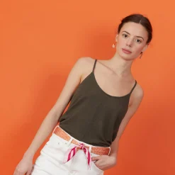 Maison Montagut Debardeur En Lin Flamme - Mijas><noscript><img width=