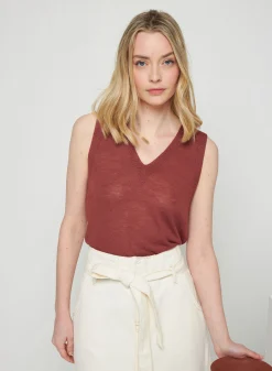 Maison Montagut Debardeur En Lin Flamme - Tahiti><noscript><img width=