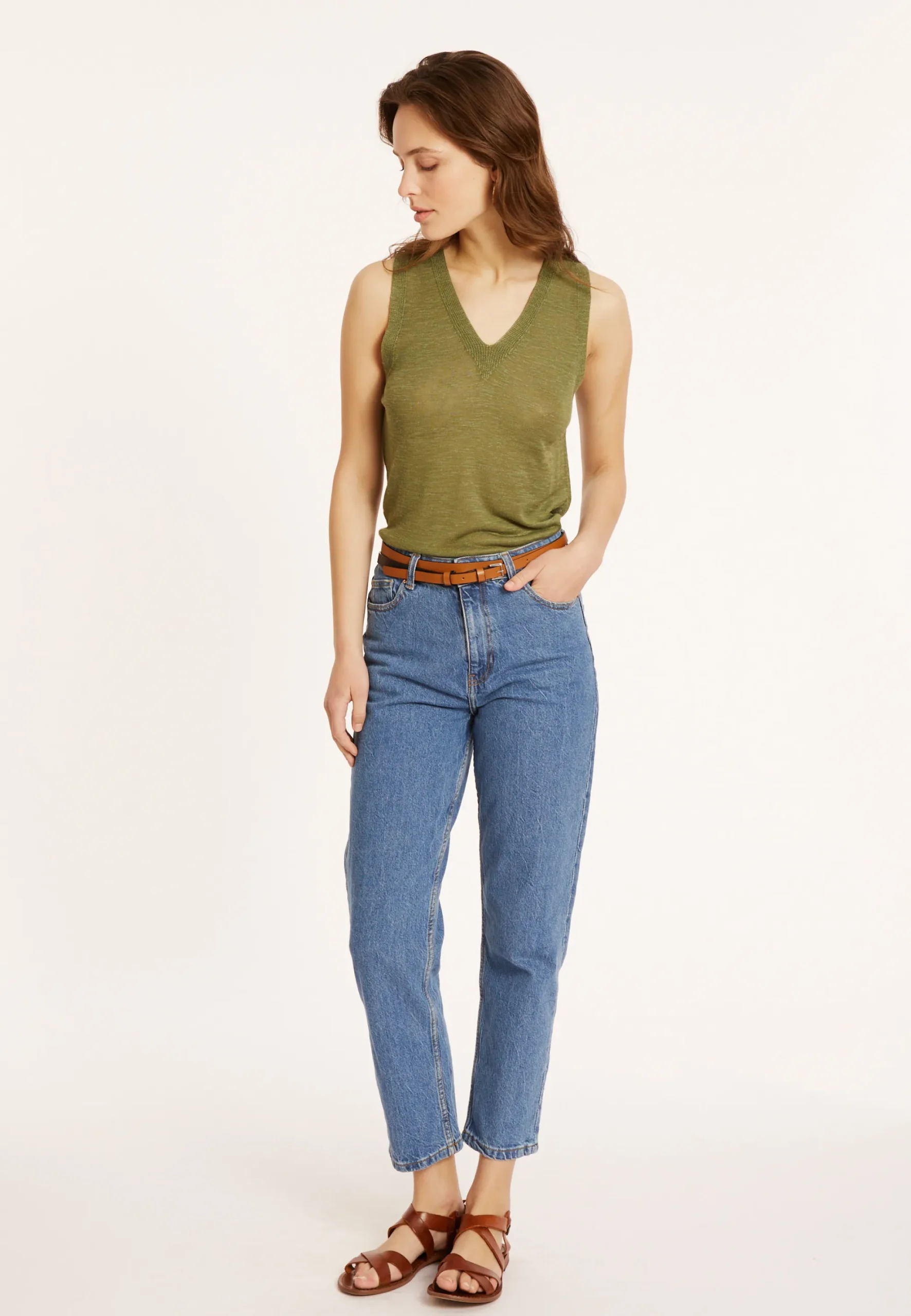 Maison Montagut Debardeur En Lin Flamme - Tahiti>Femme Débardeurs