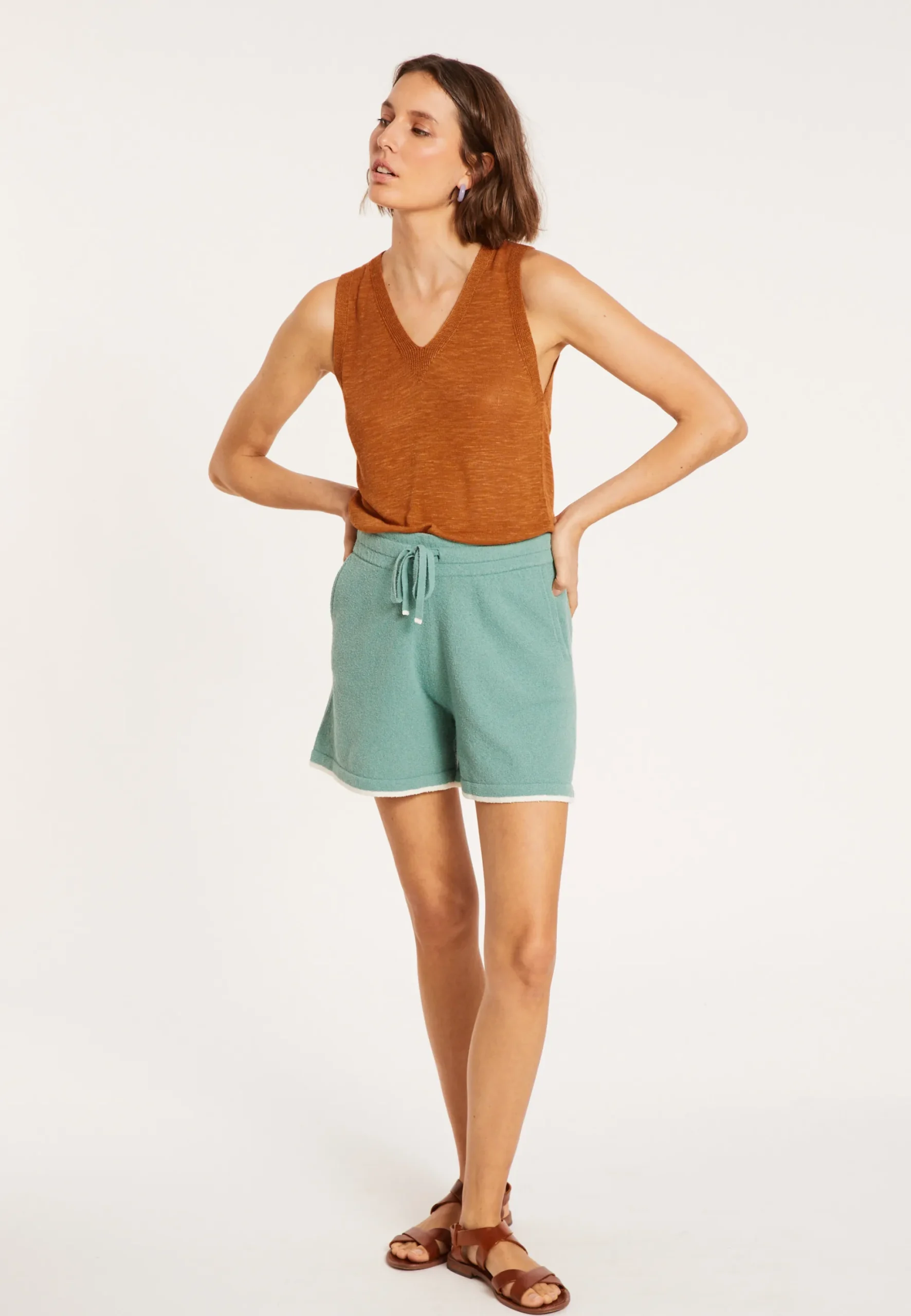 Maison Montagut Debardeur En Lin Flamme - Tahiti>Femme Débardeurs