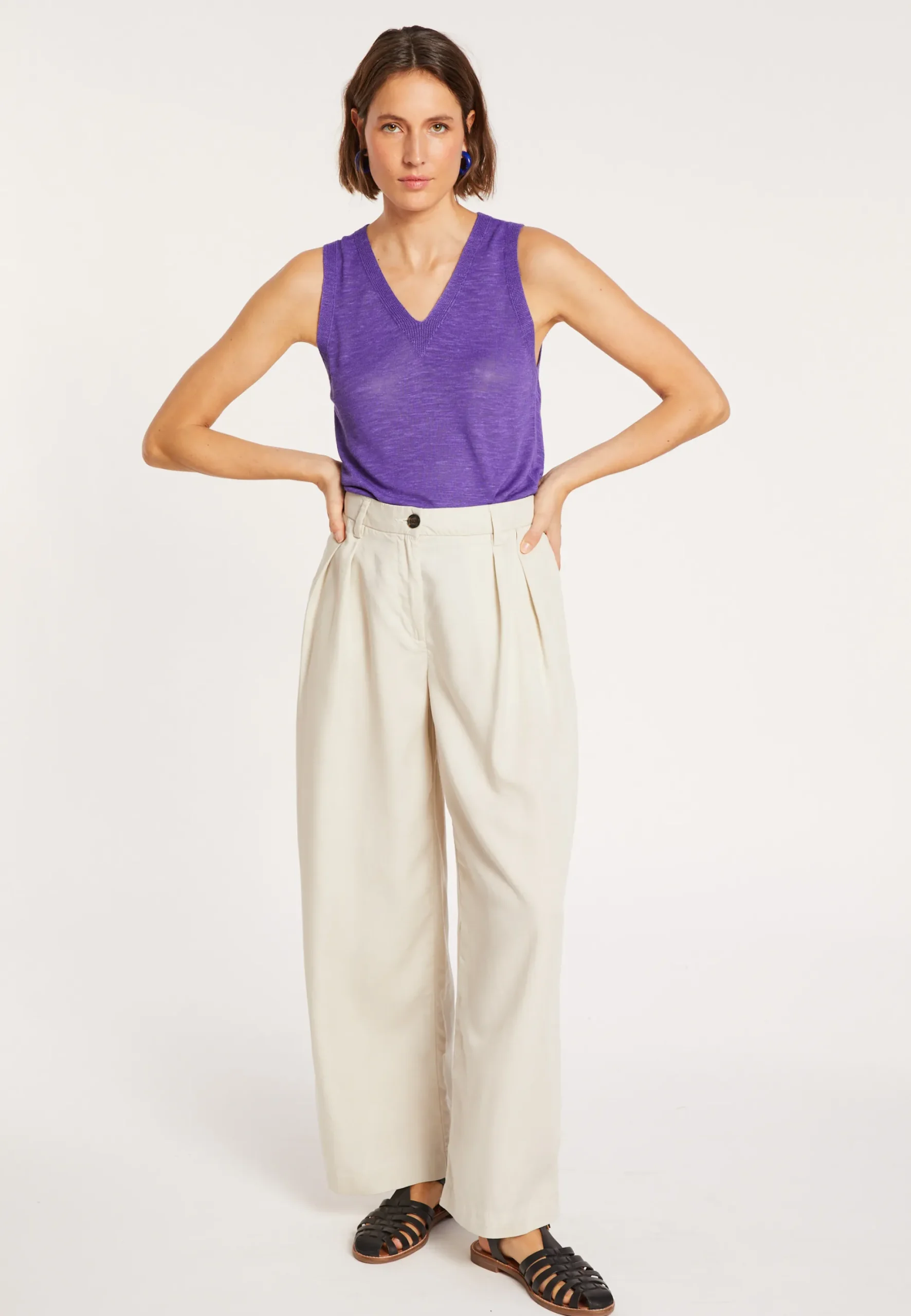 Maison Montagut Debardeur En Lin Flamme - Tahiti>Femme Débardeurs