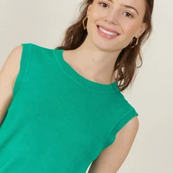 Maison Montagut Debardeur Large Bretelle En Lin Flamme - Billie><noscript><img width=