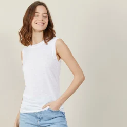 Maison Montagut Debardeur Large Bretelle En Lin Flamme - Billie><noscript><img width=