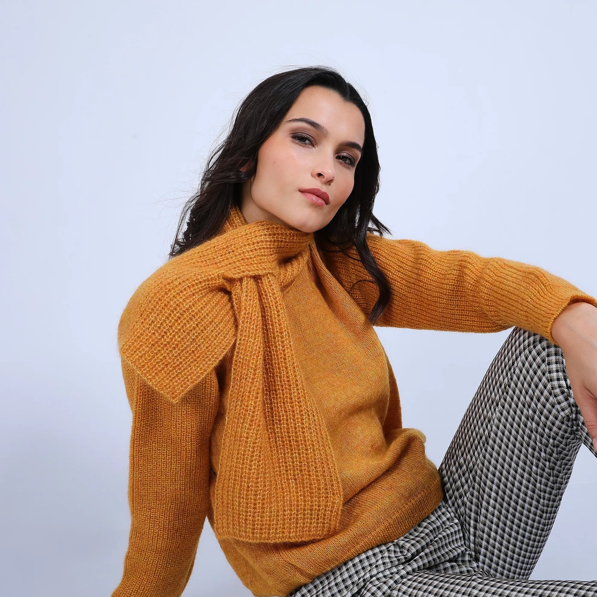 Maison Montagut Echarpe A Nouer En Mohair - Shade>Femme Accessoires