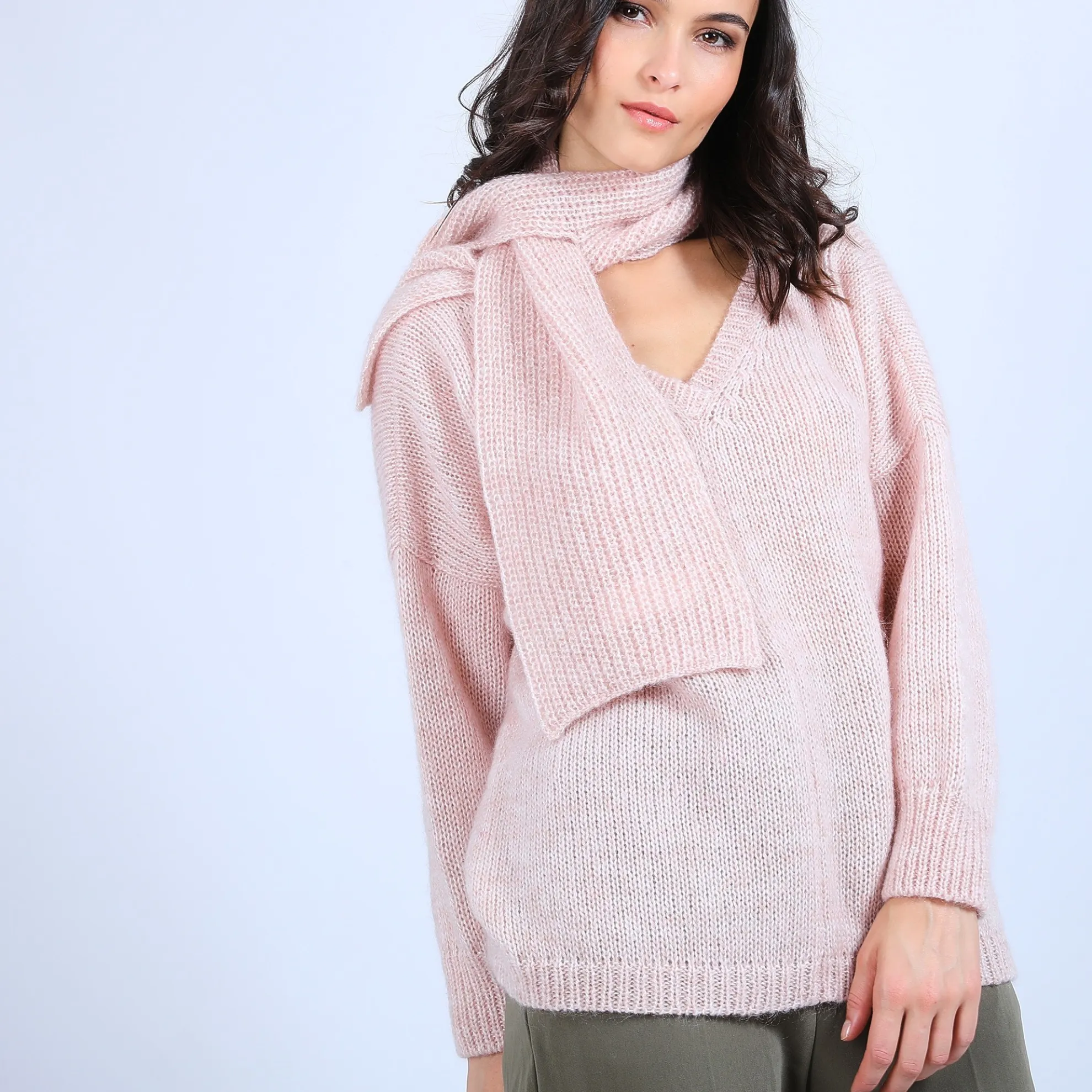 Maison Montagut Echarpe A Nouer En Mohair - Shade>Femme Accessoires