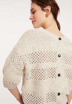 Maison Montagut Gilet Ajoure En Coton Et Lin - Maylisse><noscript><img width=