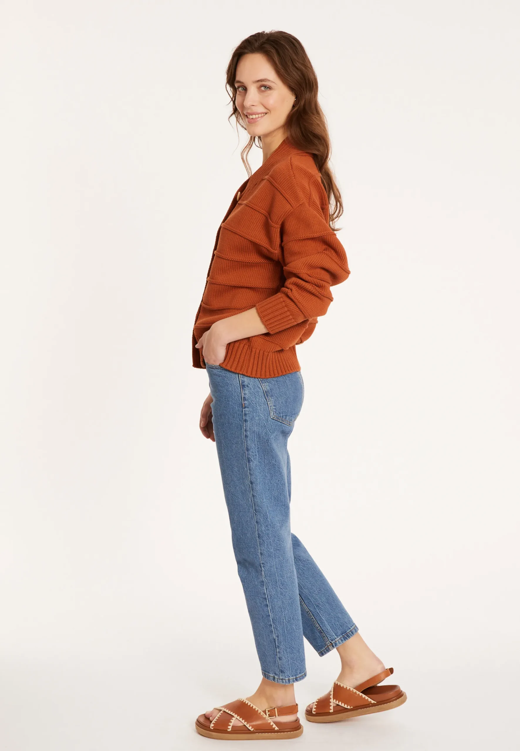 Maison Montagut Gilet Ample A Cotes En Coton - Mardy>Femme Vestes Et Gilets