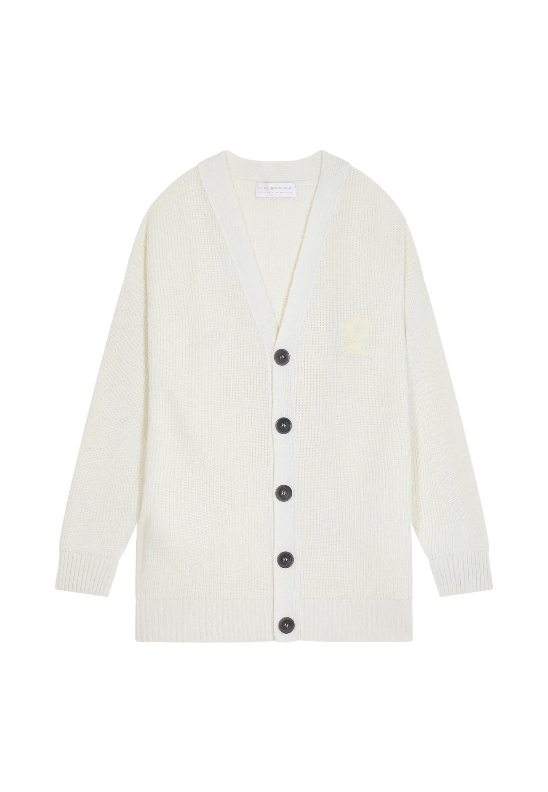 Maison Montagut Gilet Ample Boutone Avec Logo En Laine Merinos - Frederic>Homme Vestes Et Gilets