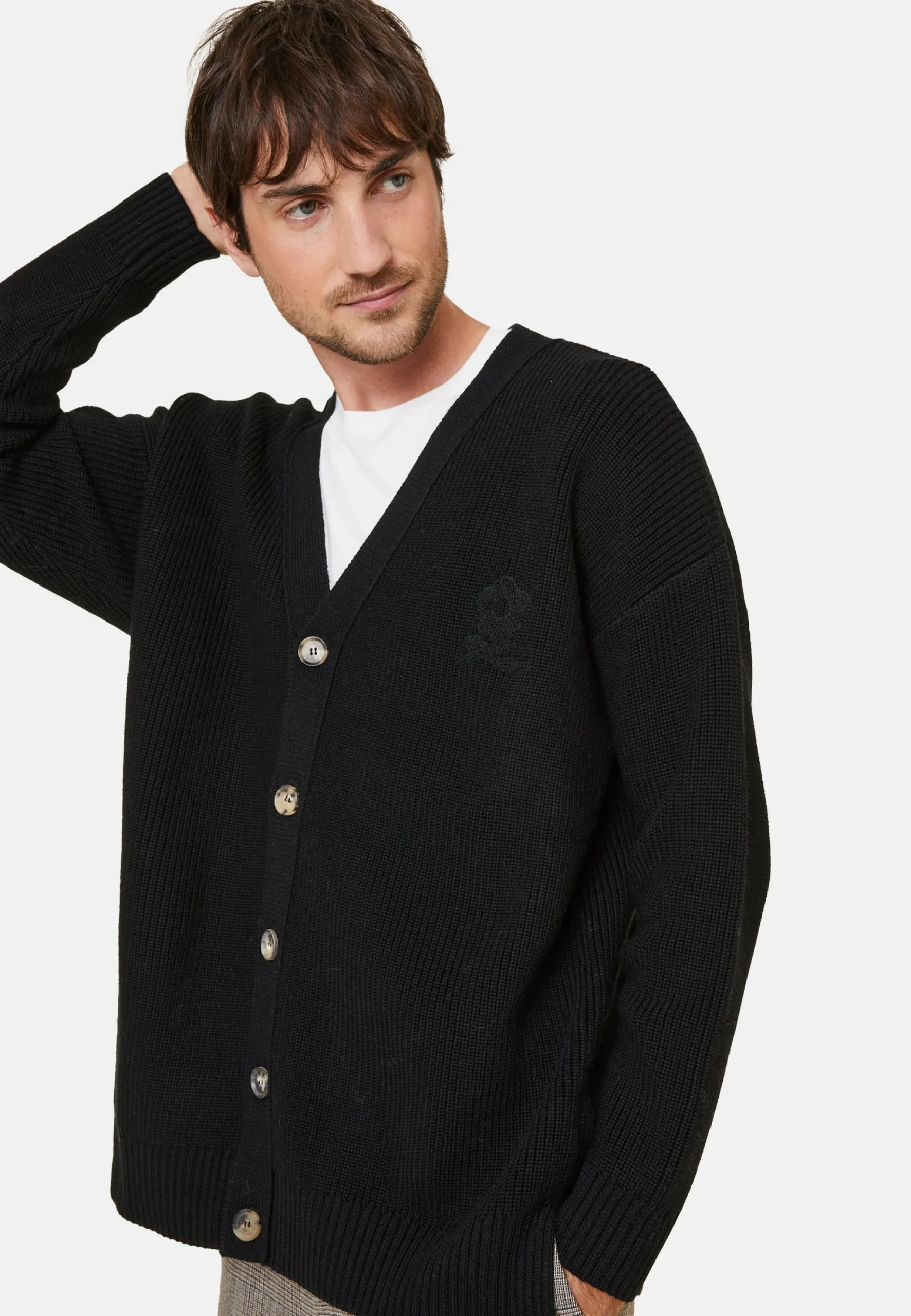 Maison Montagut Gilet Ample Boutone Avec Logo En Laine Merinos - Frederic>Homme Vestes Et Gilets