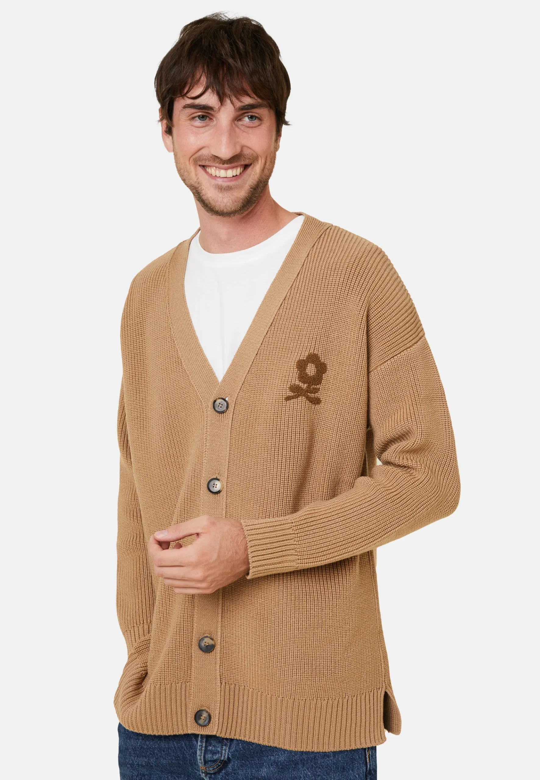 Maison Montagut Gilet Ample Boutone Avec Logo En Laine Merinos - Frederic>Homme Vestes Et Gilets