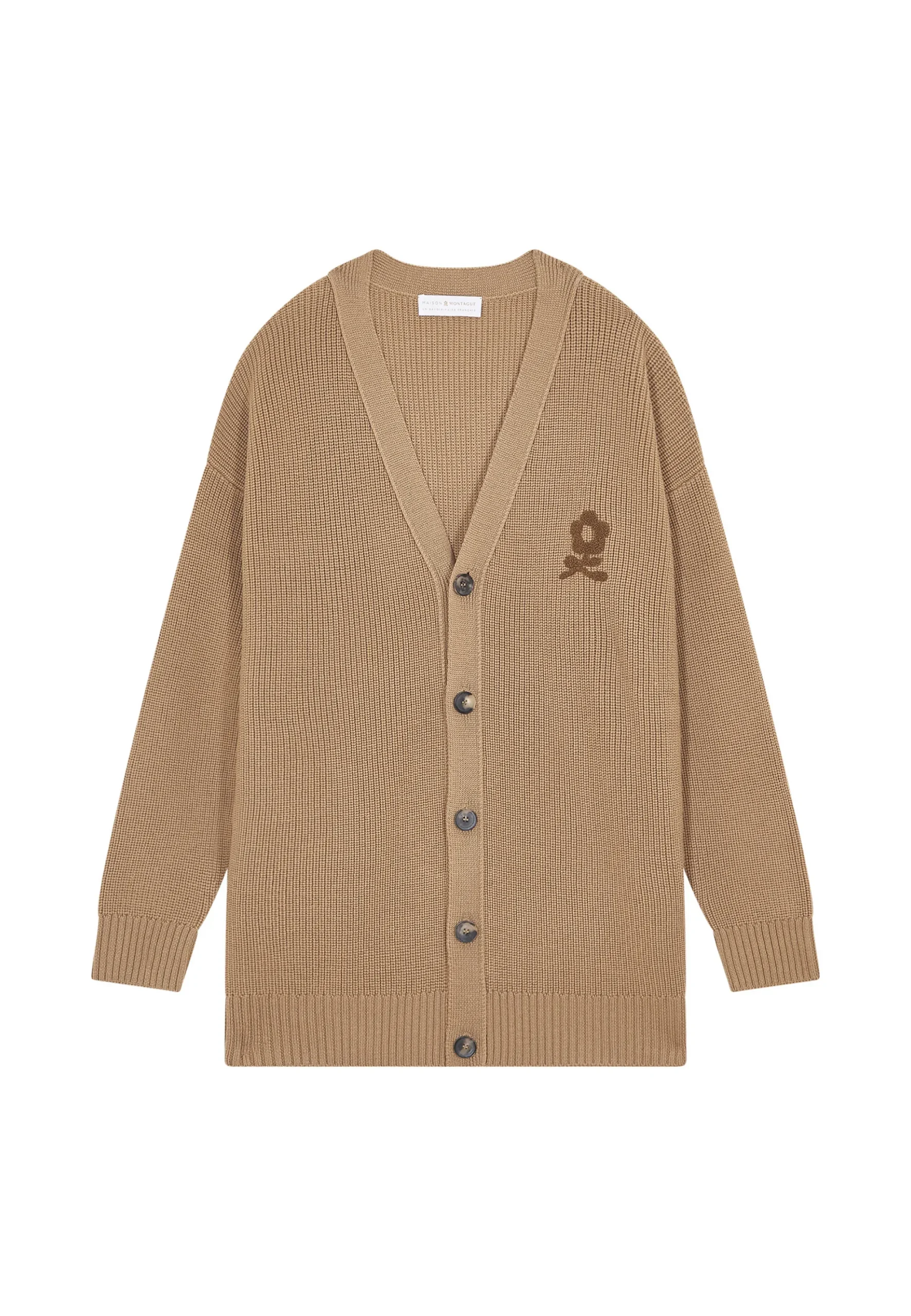 Maison Montagut Gilet Ample Boutone Avec Logo En Laine Merinos - Frederic>Homme Vestes Et Gilets