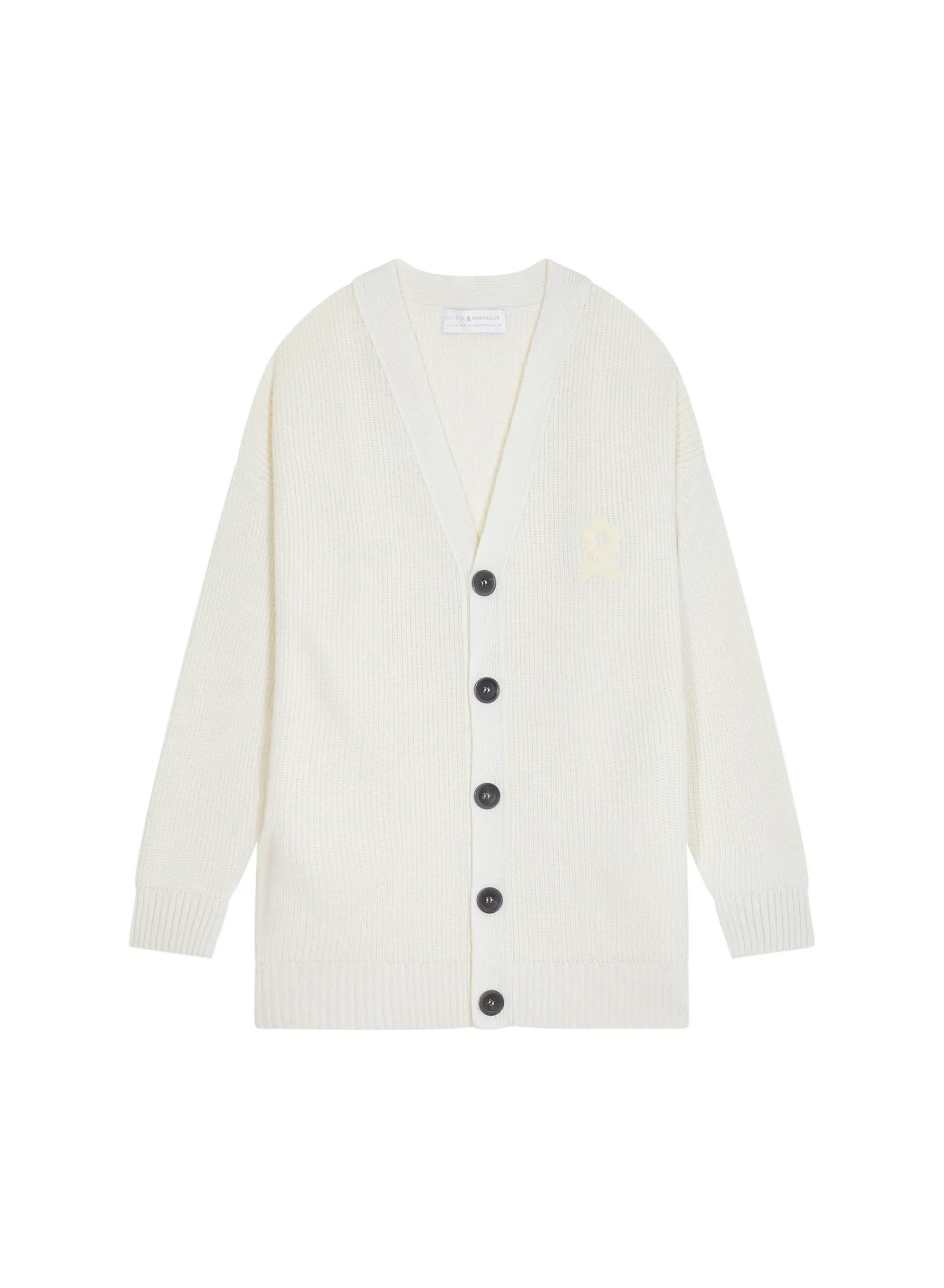 Maison Montagut Gilet Ample Boutone Avec Logo En Laine Merinos - Frederic>Homme Vestes Et Gilets