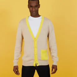 Maison Montagut Gilet Bicolore En Gros Coton Bio - Pierra>Homme Vestes Et Gilets