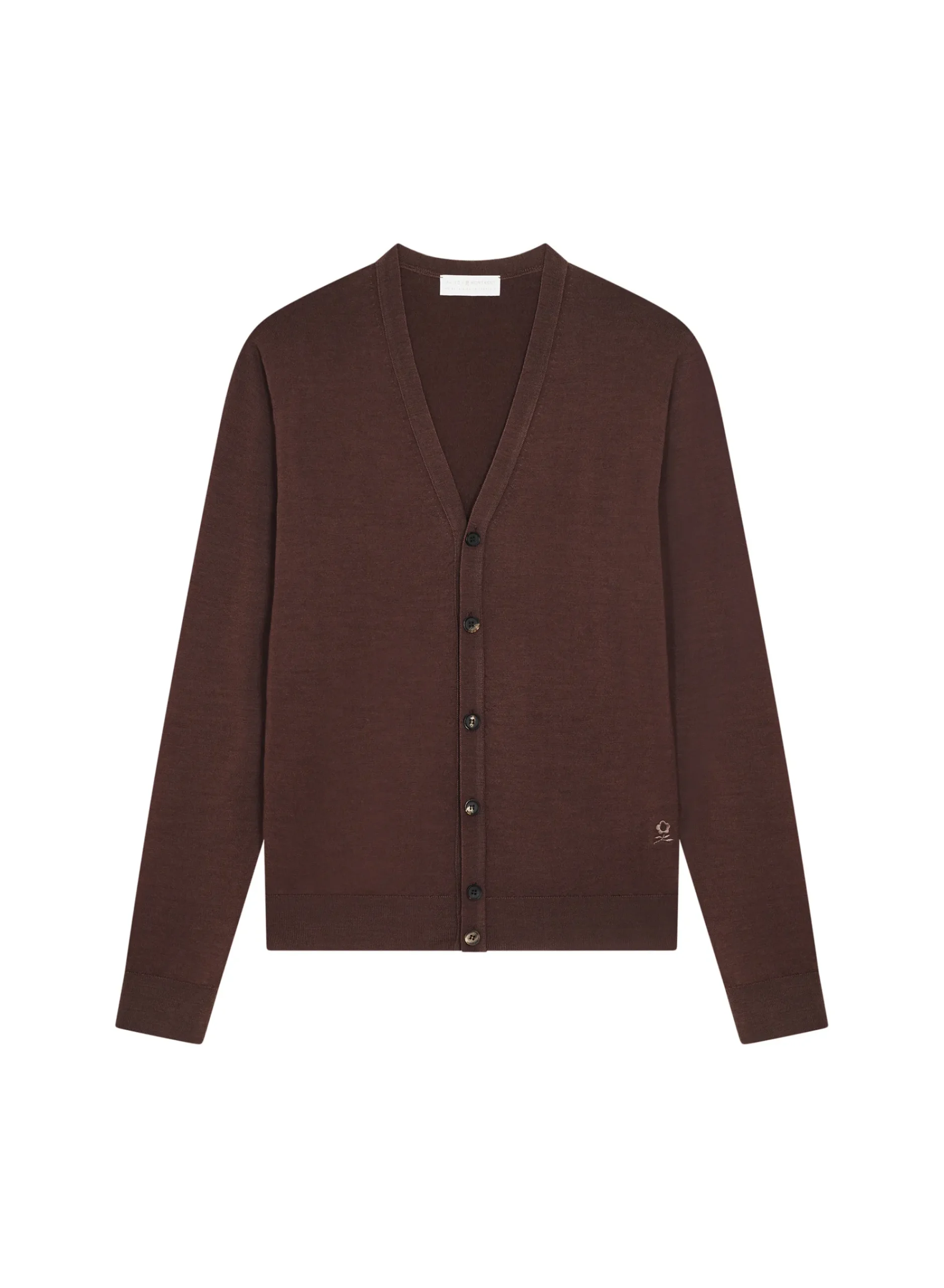 Maison Montagut Gilet Boutonne Avec Logo En Laine Merinos - Etienne>Homme Vestes Et Gilets