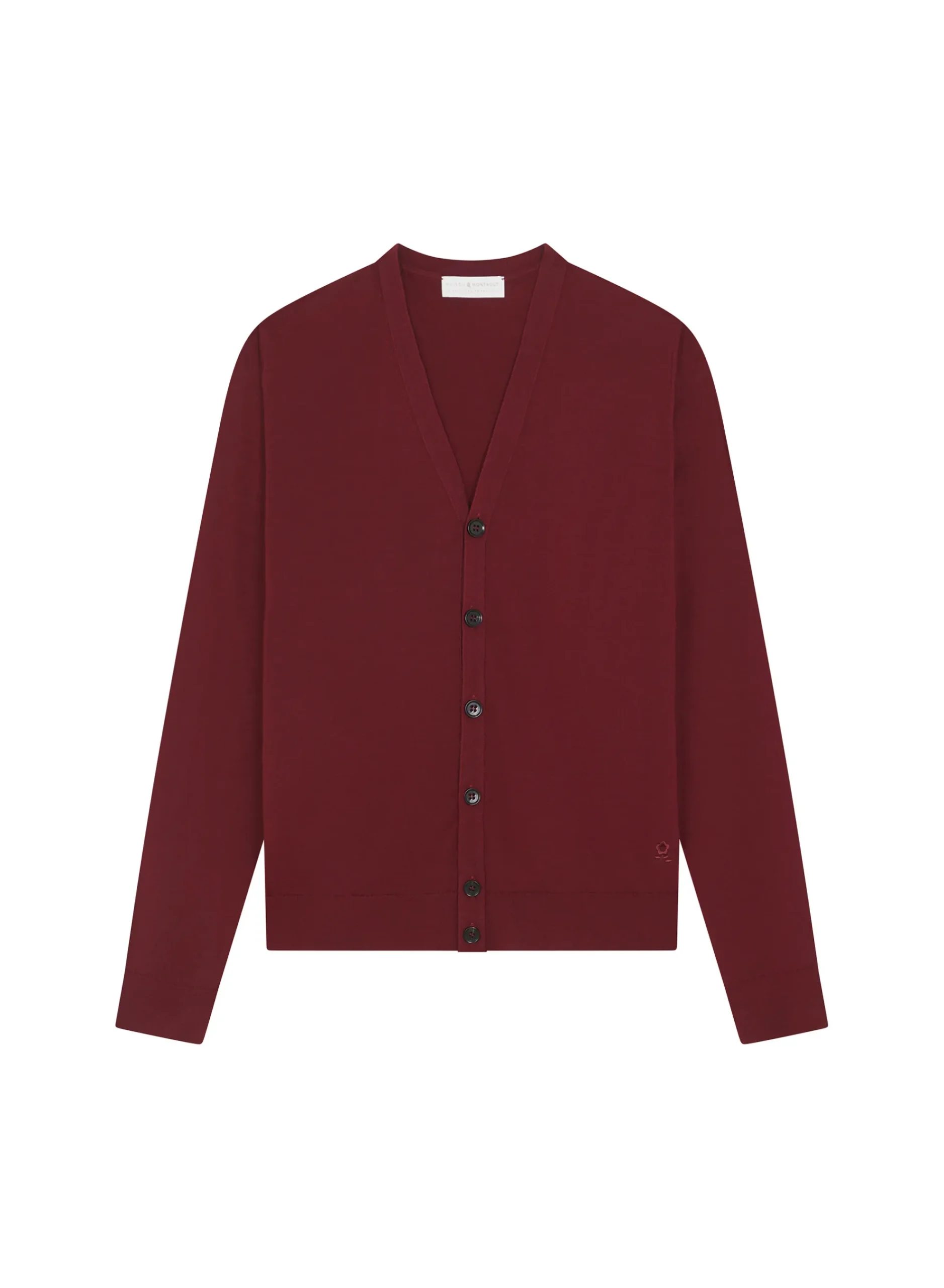 Maison Montagut Gilet Boutonne Avec Logo En Laine Merinos - Etienne>Homme Vestes Et Gilets