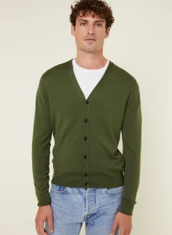 Maison Montagut Gilet Boutonne Avec Logo En Laine Merinos - Etienne><noscript><img width=