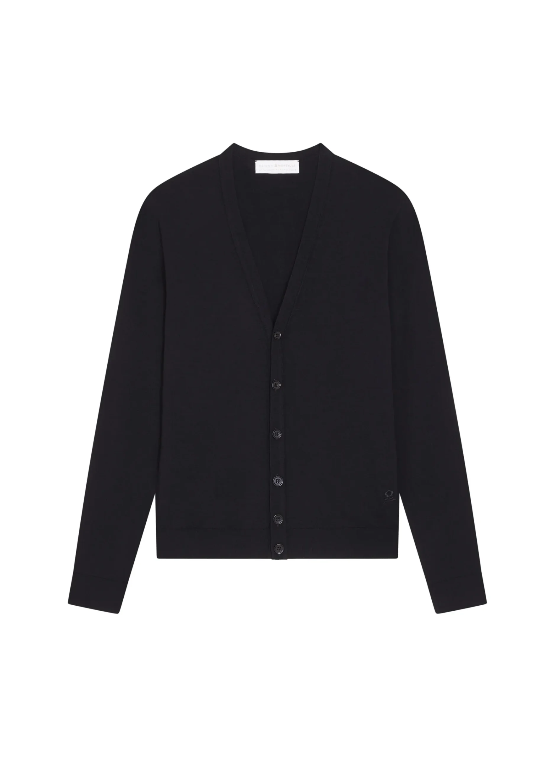 Maison Montagut Gilet Boutonne Avec Logo En Laine Merinos - Etienne>Homme Vestes Et Gilets