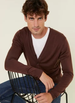 Maison Montagut Gilet Boutonne Avec Logo En Laine Merinos - Etienne><noscript><img width=