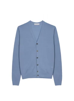 Maison Montagut Gilet Boutonne Avec Logo En Laine Merinos - Etienne>Homme Vestes Et Gilets