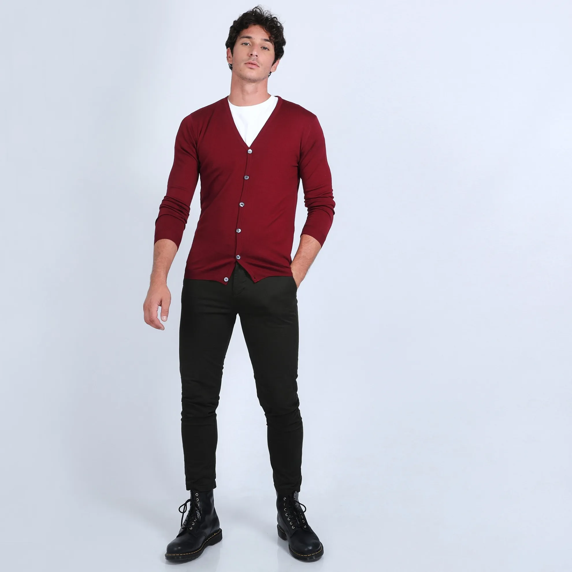 Maison Montagut Gilet Boutonne En Laine Merinos - Brad>Homme Vestes Et Gilets