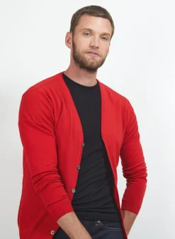 Maison Montagut Gilet Boutonne En Laine Merinos - Brad>Homme Vestes Et Gilets