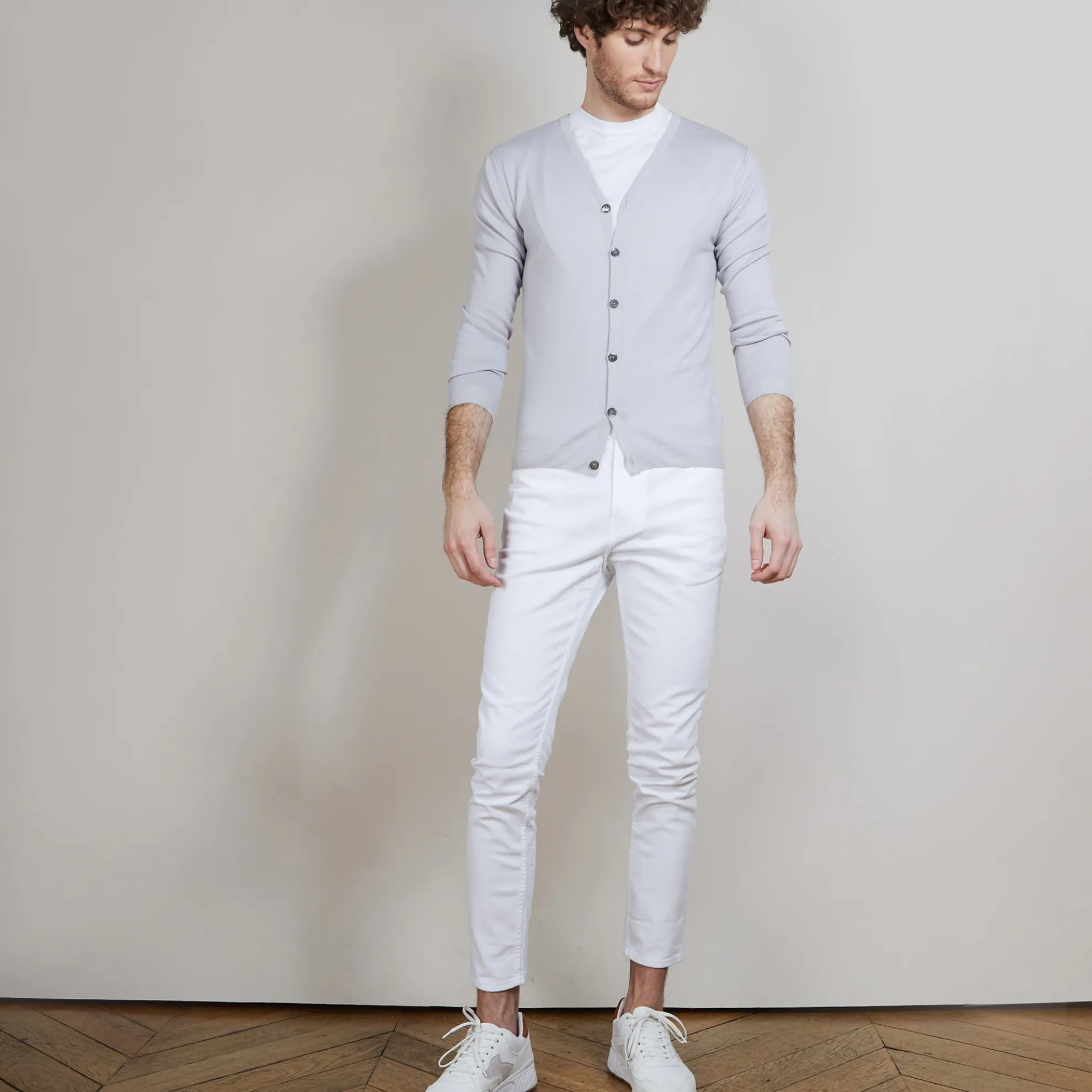 Maison Montagut Gilet Boutonne En Laine Merinos - Brad>Homme Vestes Et Gilets