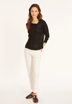 Maison Montagut Gilet Boutonne En Lin Flamme - Mado><noscript><img width=