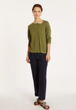 Maison Montagut Gilet Boutonne En Lin Flamme - Mado><noscript><img width=