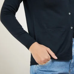 Maison Montagut Gilet Col Rond En Laine Merinos - Betsi><noscript><img width=